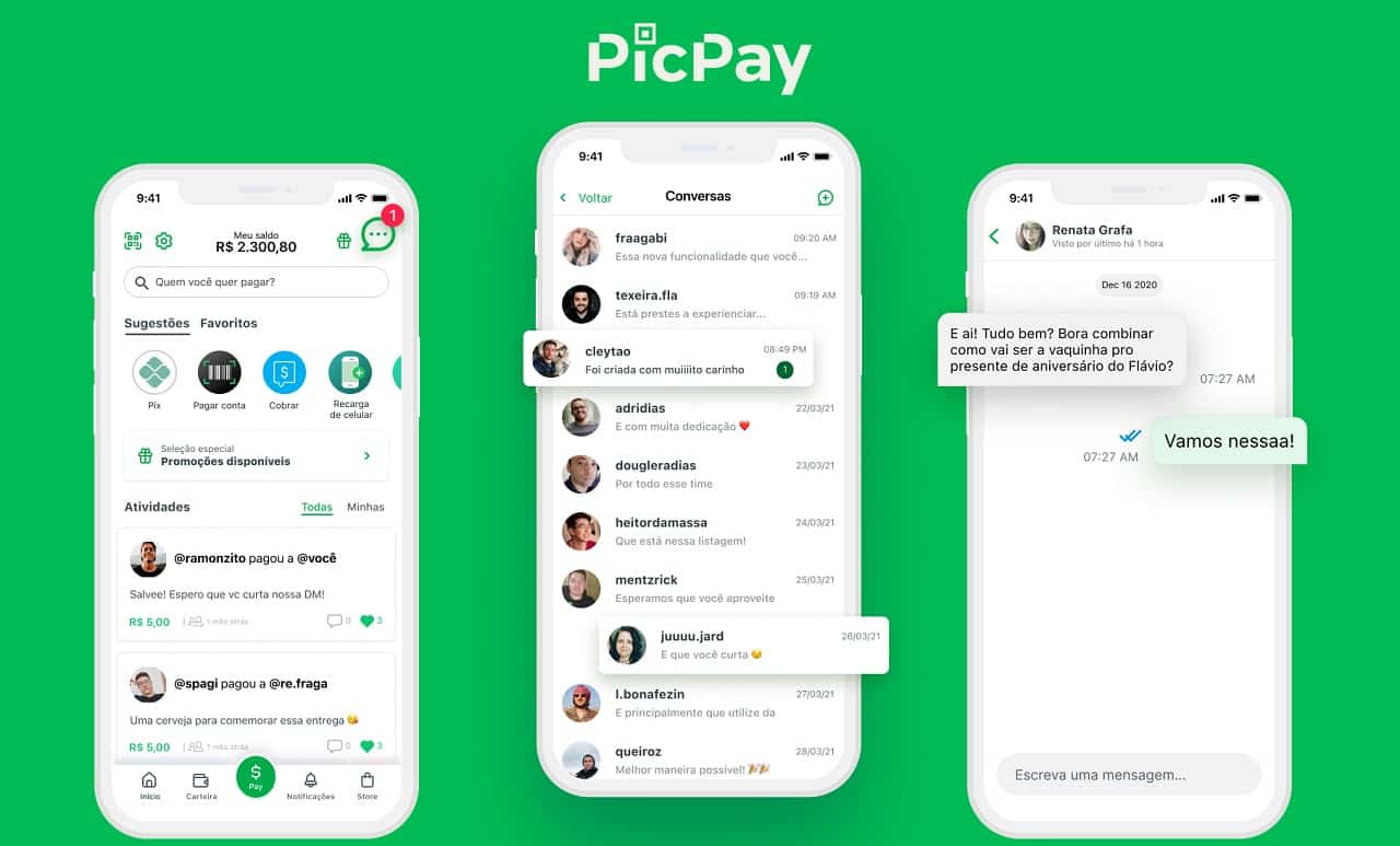 Como usar o chat do PicPay para conversas dentro do aplicativo?
