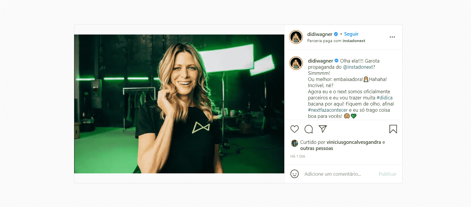 Didi Wagner é a nova embaixadora do banco Next