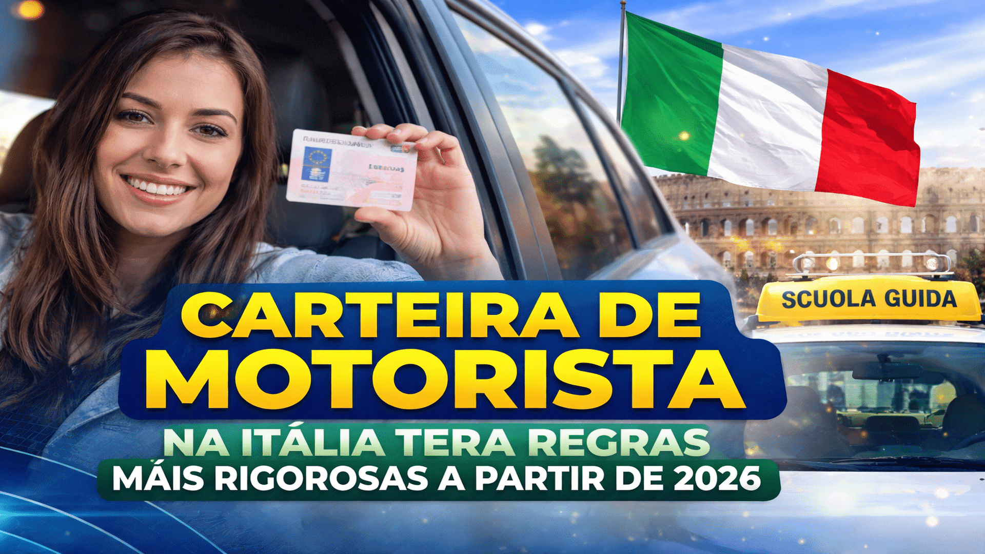 Itália endurece processo para obter carteira de motorista em 2026