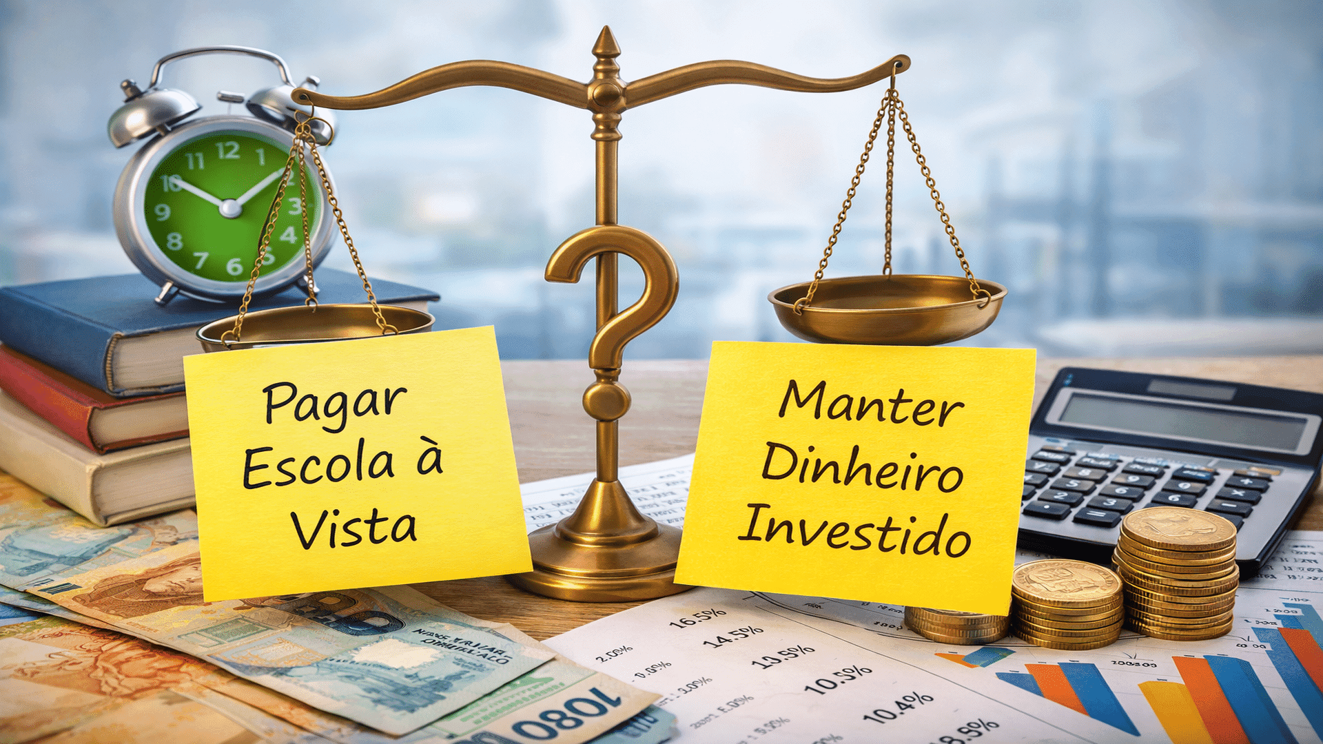 Vale pagar a escola à vista ou manter o dinheiro rendendo?