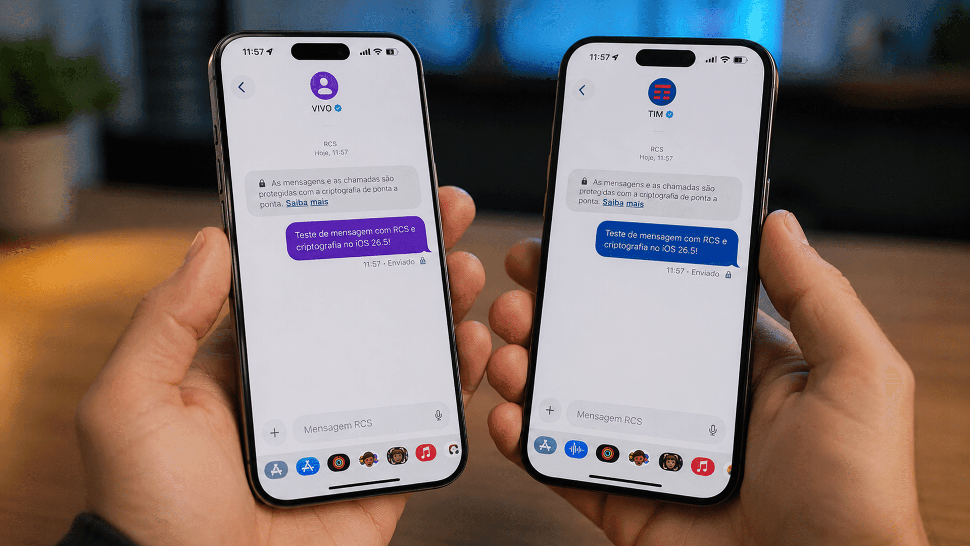 TIM e Vivo ativam RCS com criptografia no iOS 26.5