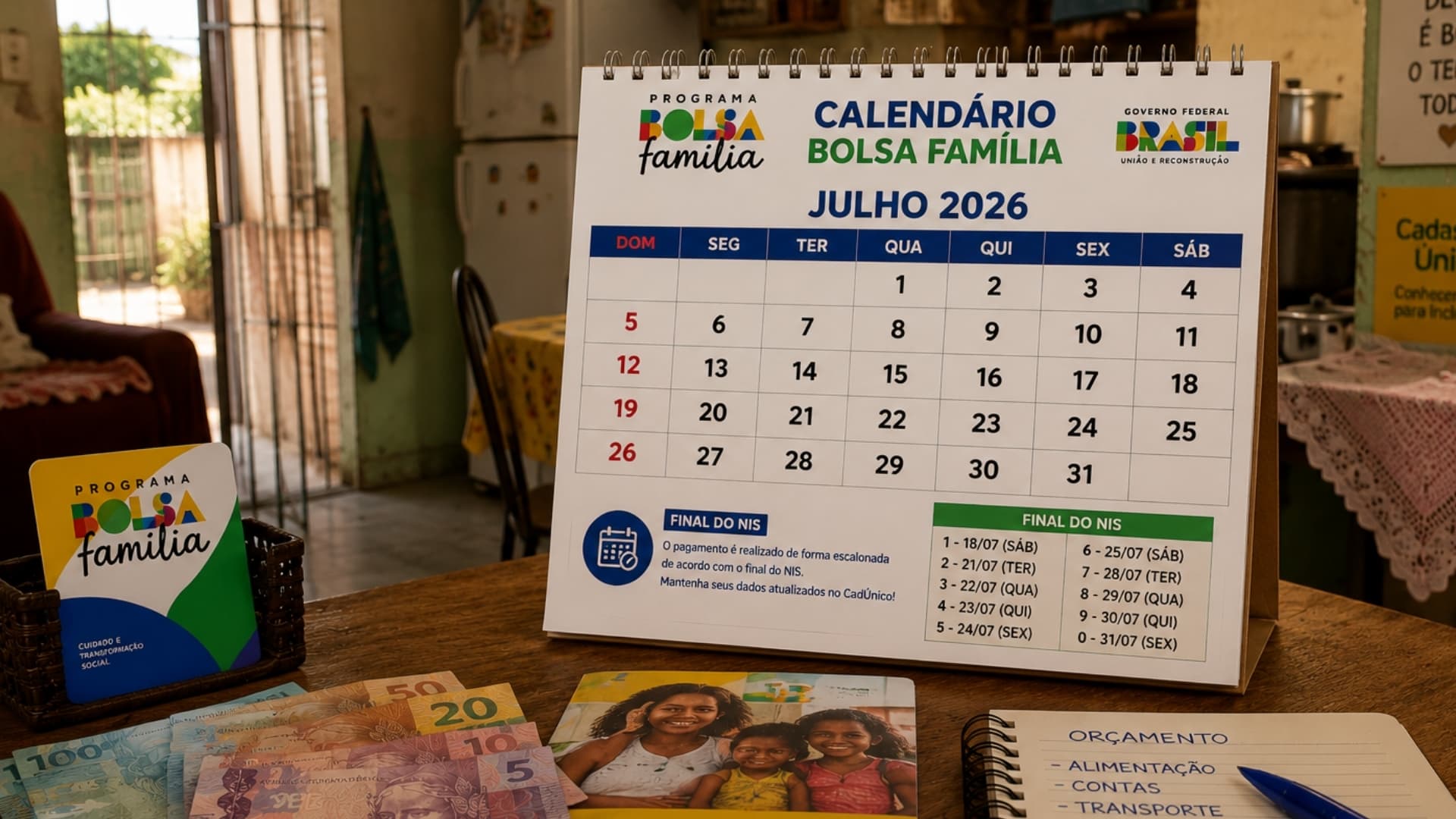 Quem recebe o Bolsa Família de 20 a 24 de julho? Veja o calendário completo