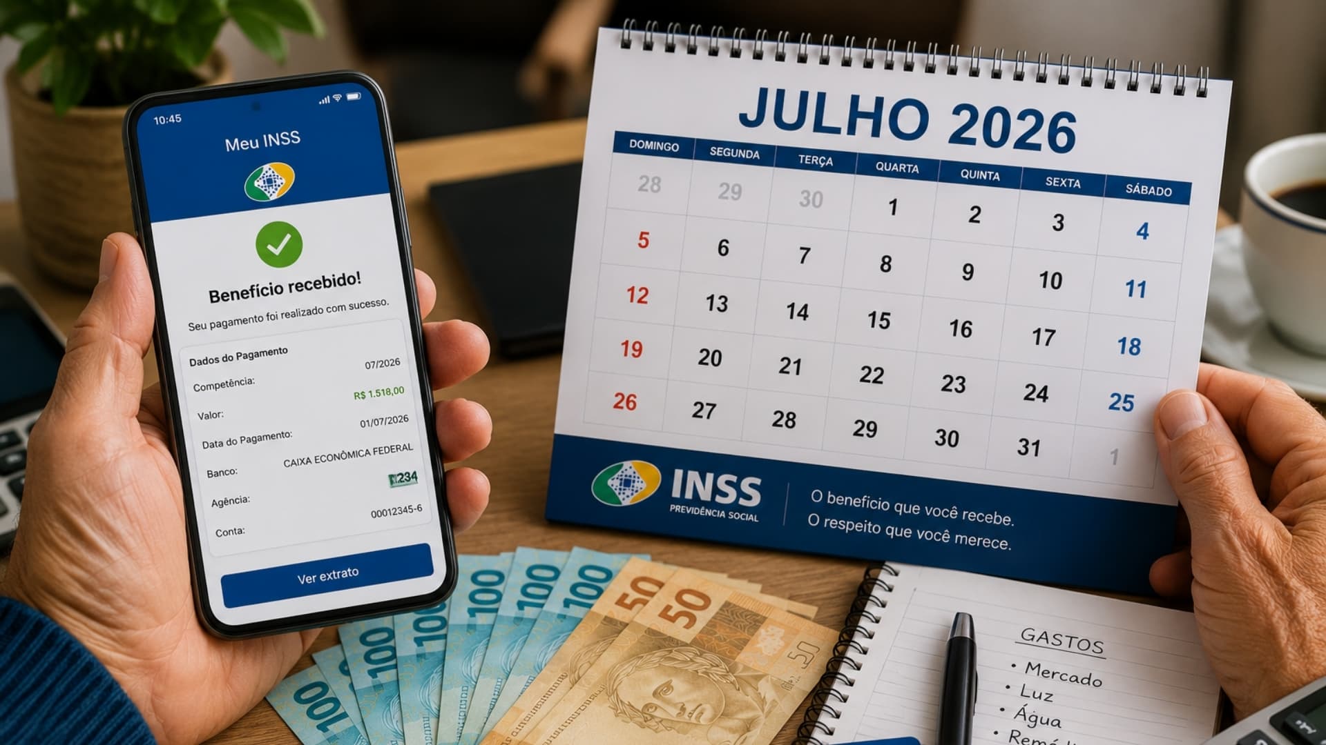 Calendário do INSS para julho de 2026 já está disponível; veja quando recebe