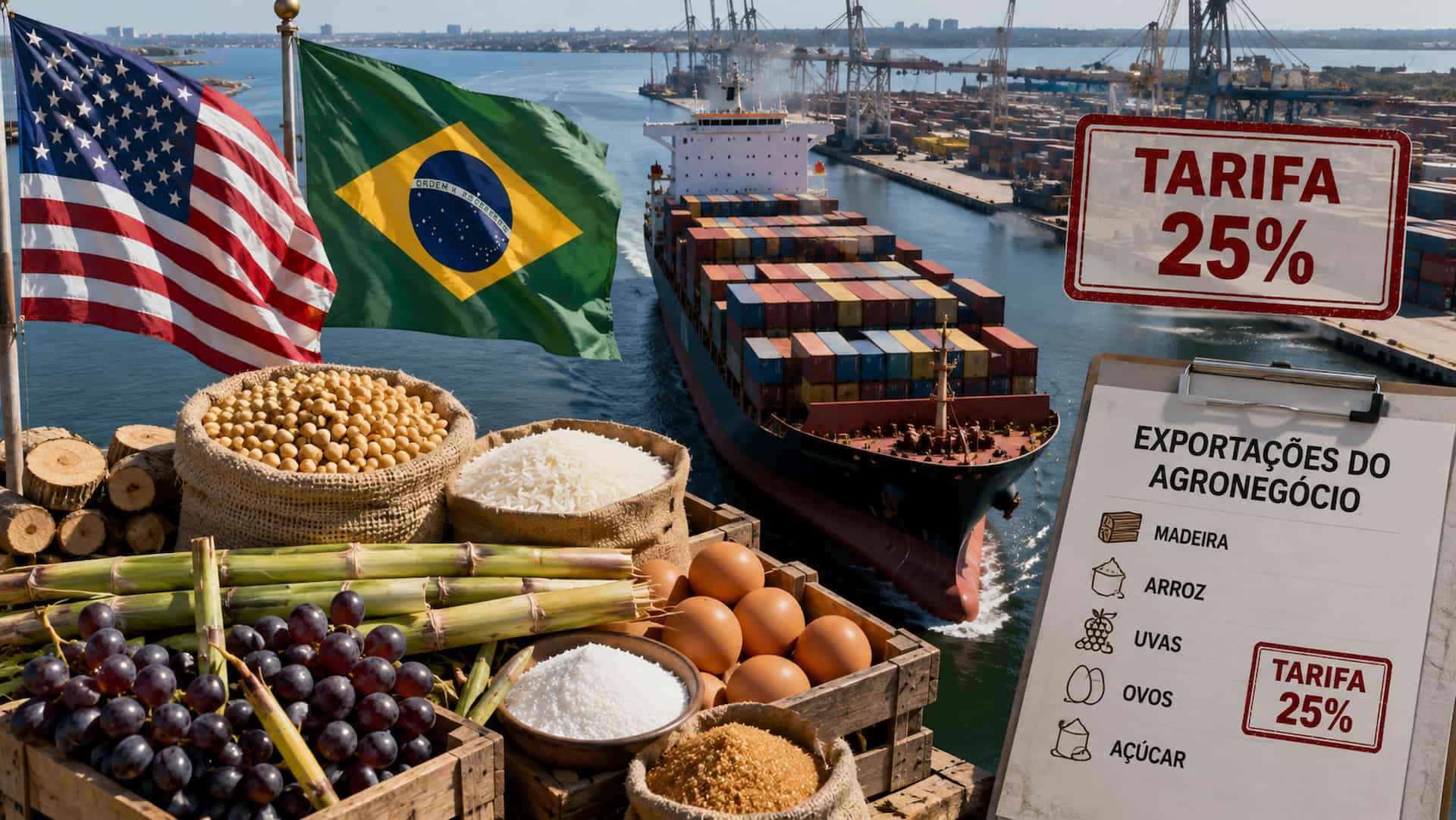 CNA vê risco para 36,5% das exportações do agronegócio com novo tarifaço