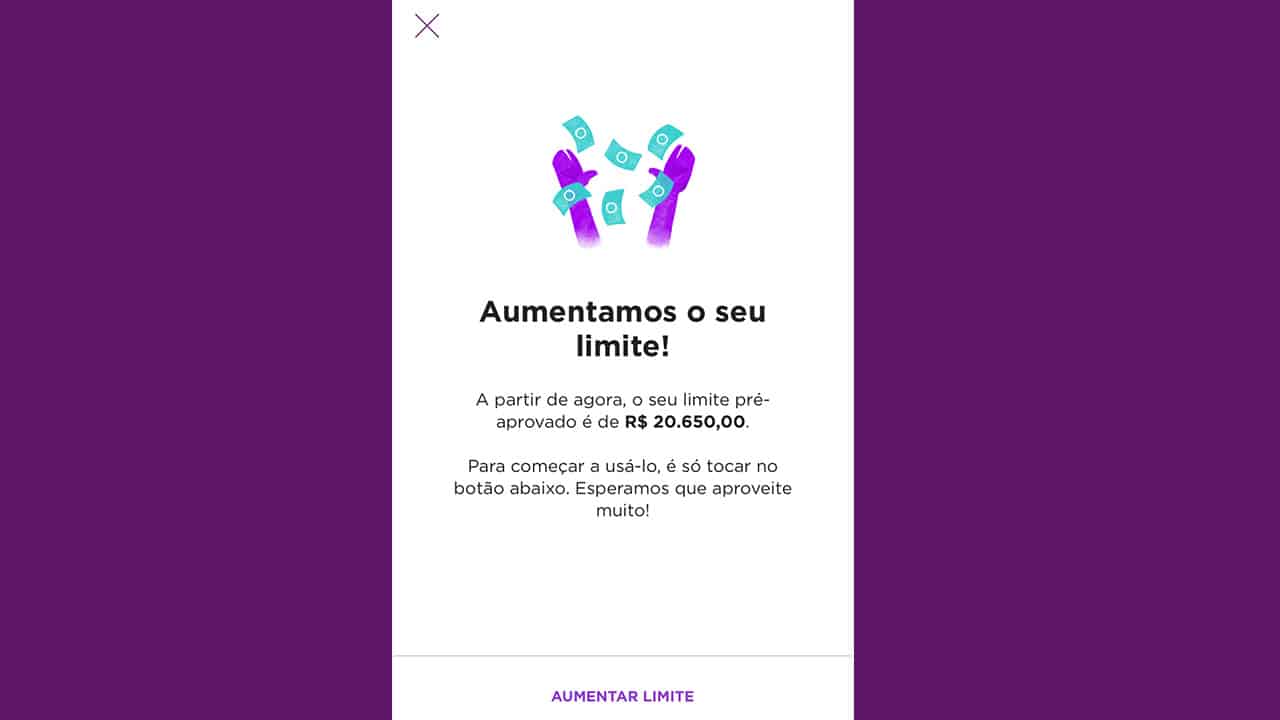 Nubank surpreende clientes com aumento de limite em massa