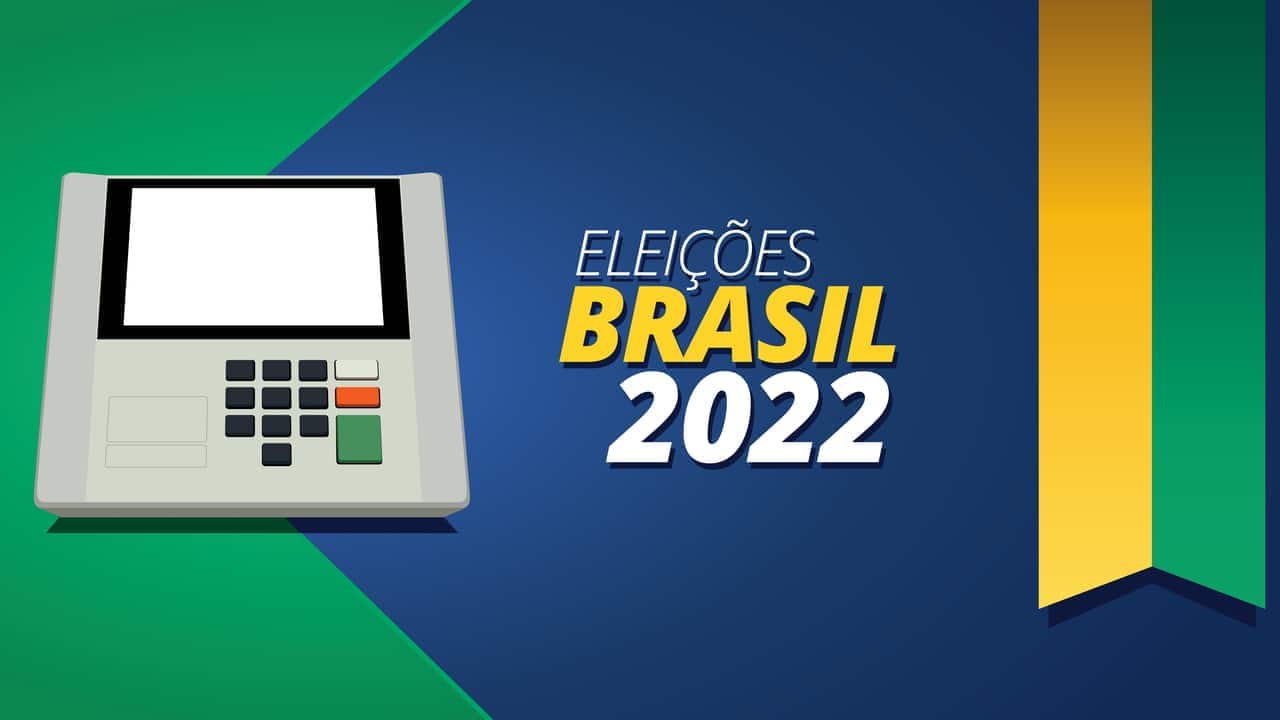 imagem de uma urna e chamada escrita 'Eleições Brasil 2022'