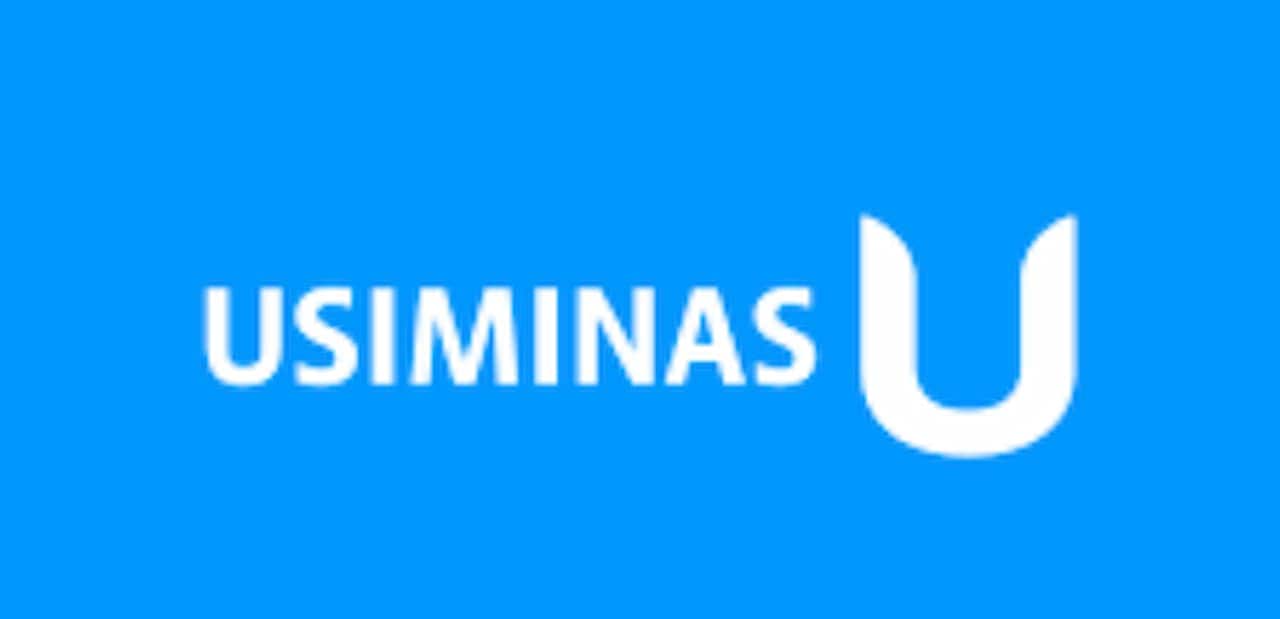 logo da USIMINAS com fundo azul