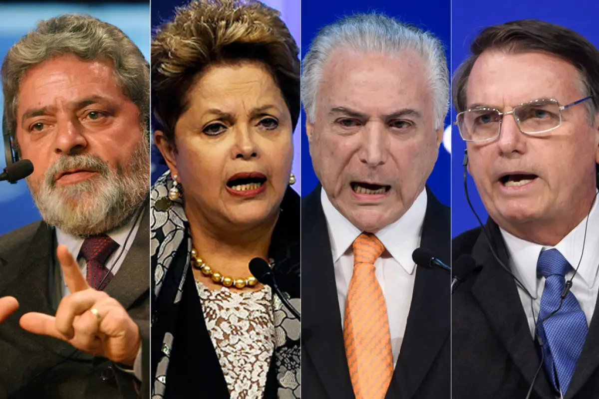 imagem dos presidentes Lula, Dilma, Temer e Bolsonaro em comparação dos gastos no cartão corporativo