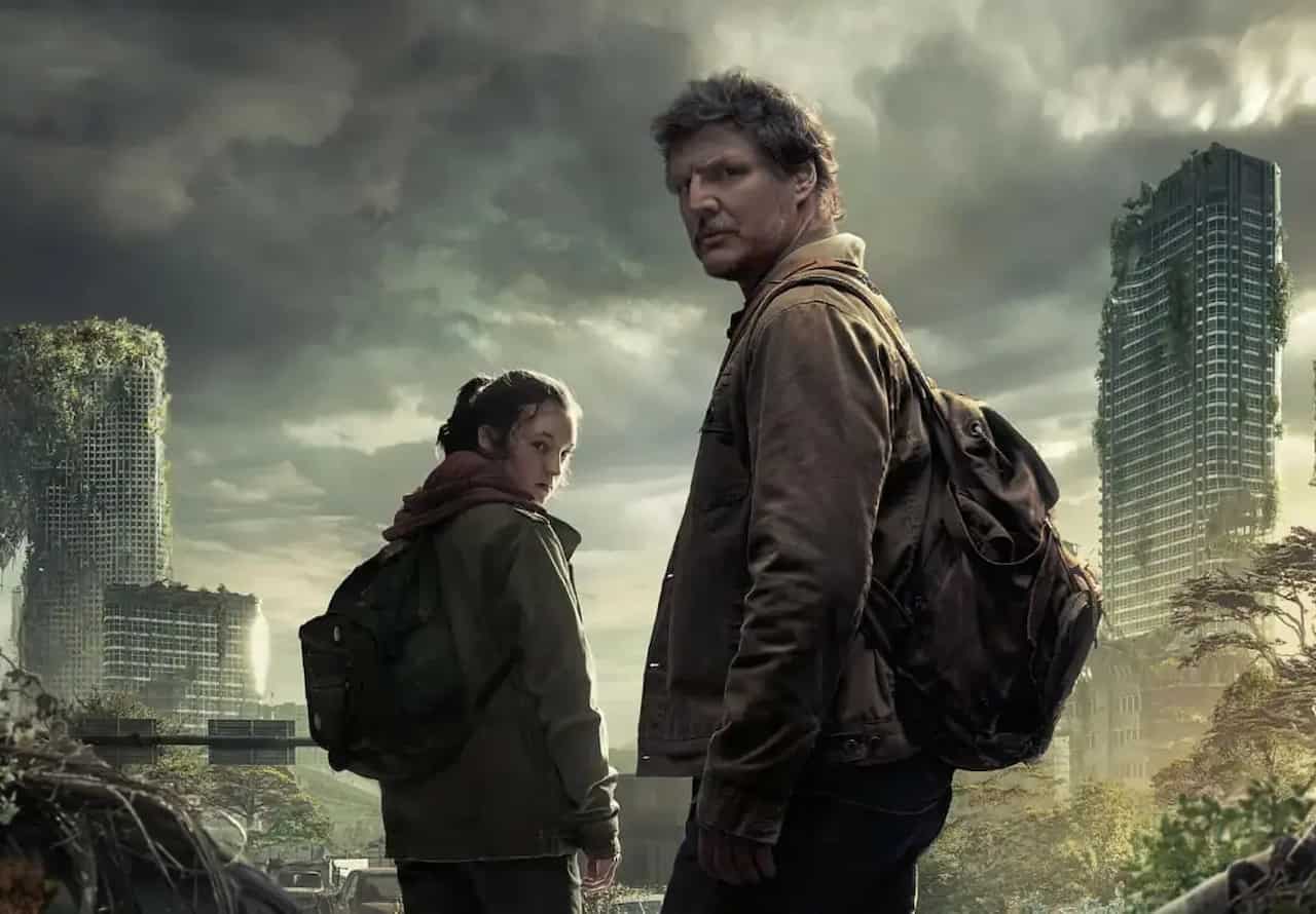 imagem promocional de The Last Of Us, com os atores Pedro Pascal e Bella Ramsey