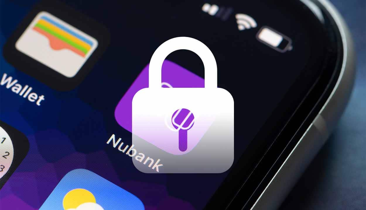 Cadeado no aplicativo do Nubank