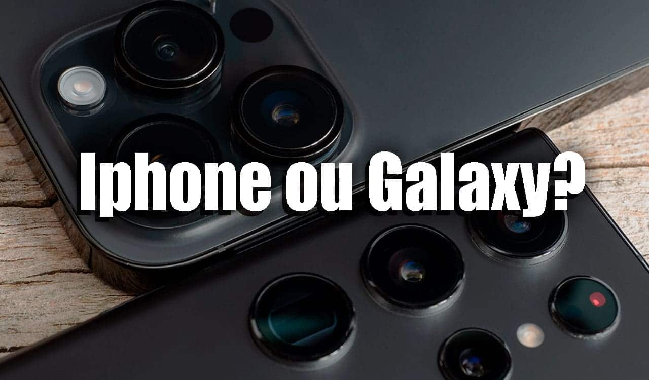um iphone e um galaxy ao lado do outro.