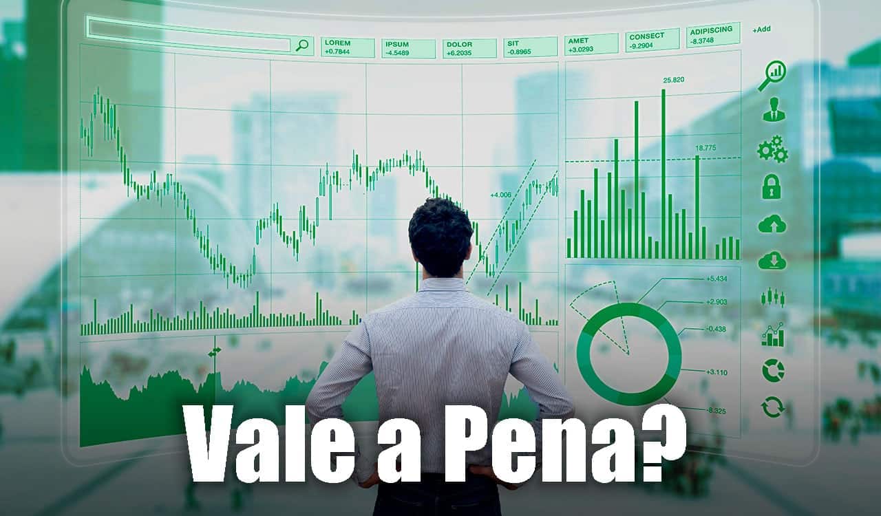 Homem analisando gráfico de investimentos