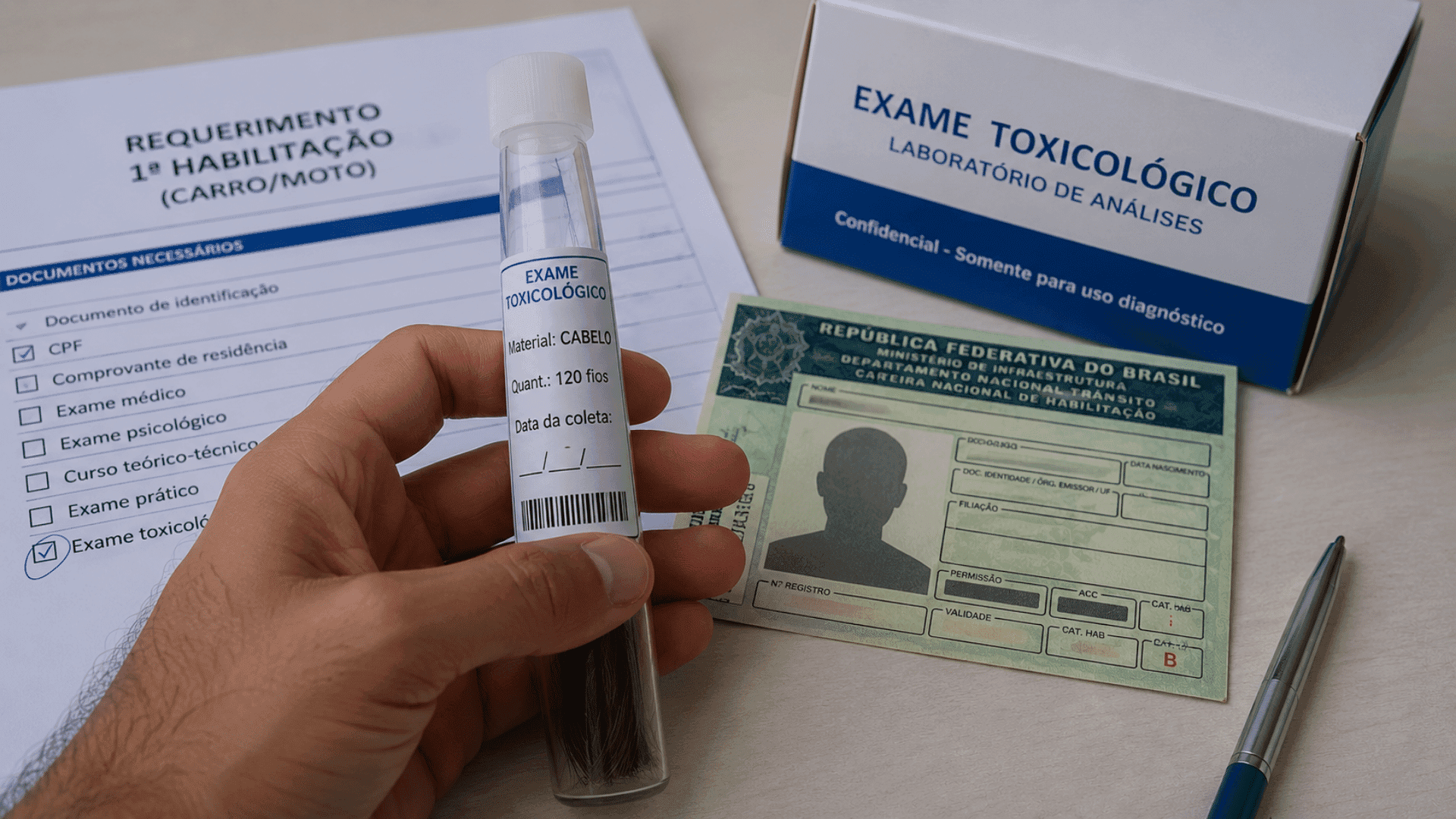 Detrans passam a exigir toxicológico na 1ª CNH de carro e moto