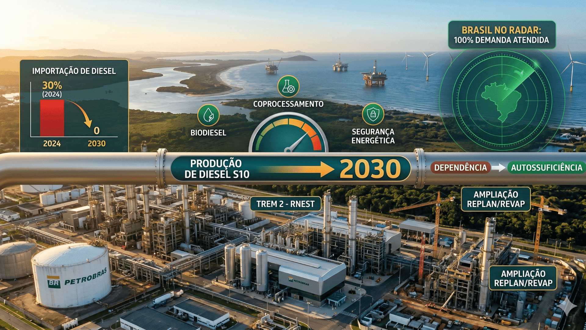 Brasil pode atingir autossuficiência em diesel até 2030, diz Petrobras