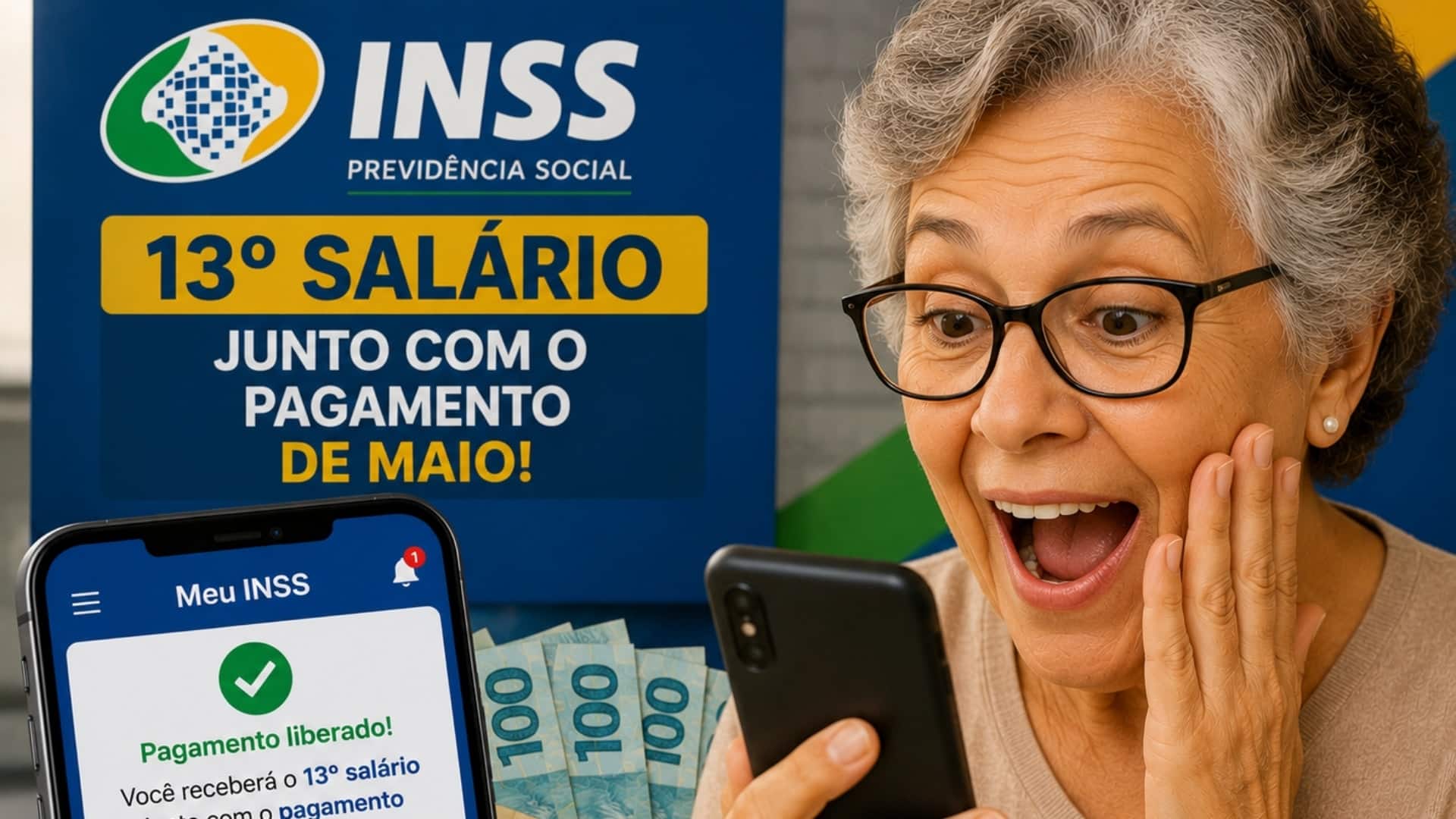 Beneficiários do INSS recebem 13º junto com pagamento de maio