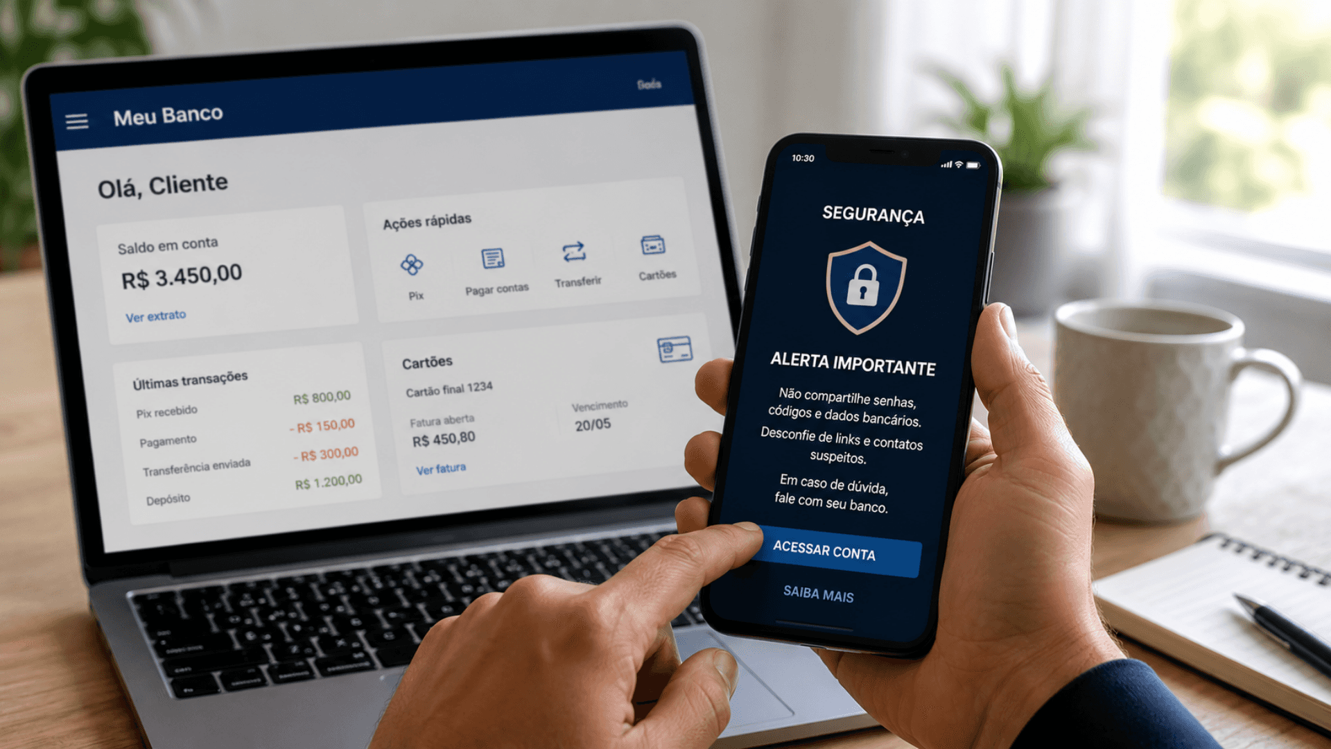 Conta corrente: bancos divulgam alerta sobre segurança digital
