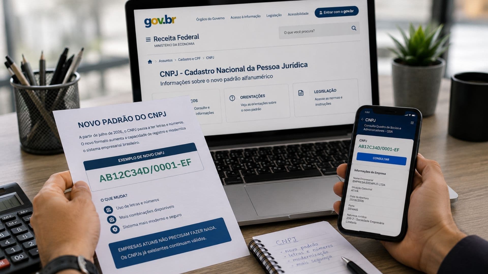 Receita Federal fará parada para implantar novo CNPJ alfanumérico; veja o que muda