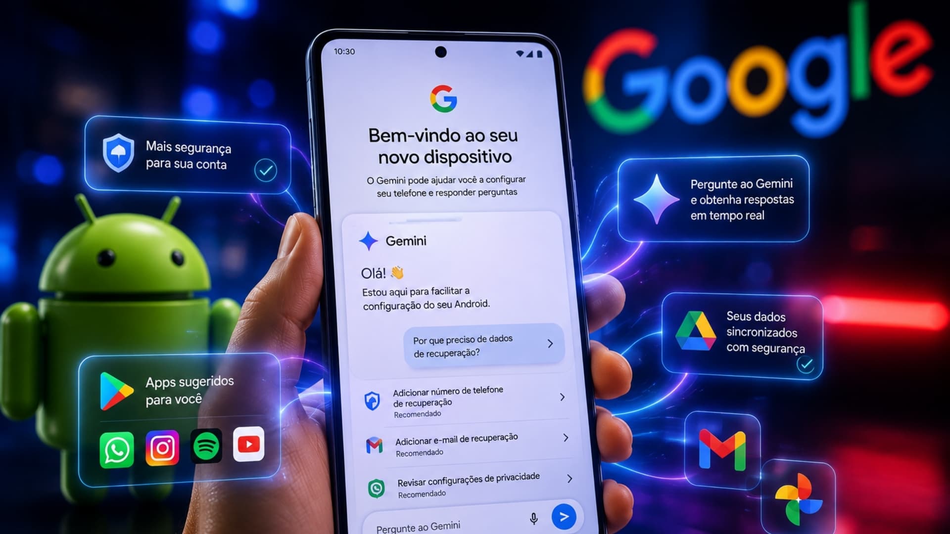 Novo Android poderá usar Gemini para ajustar o celular conforme suas preferências