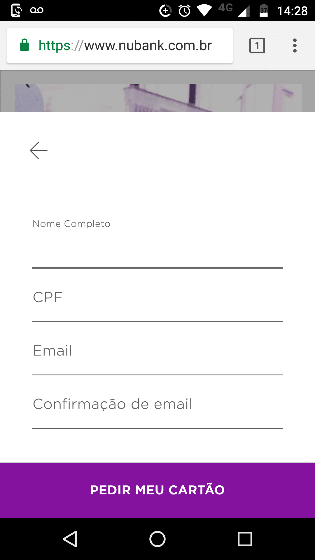 convites para fazer o cartão de crédito Nubank