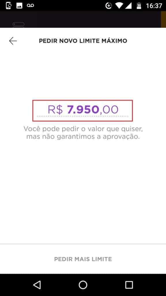 aumentar o limite do Nubank