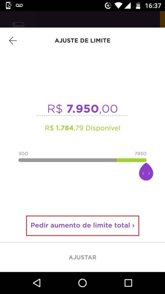 aumentar o limite do Nubank