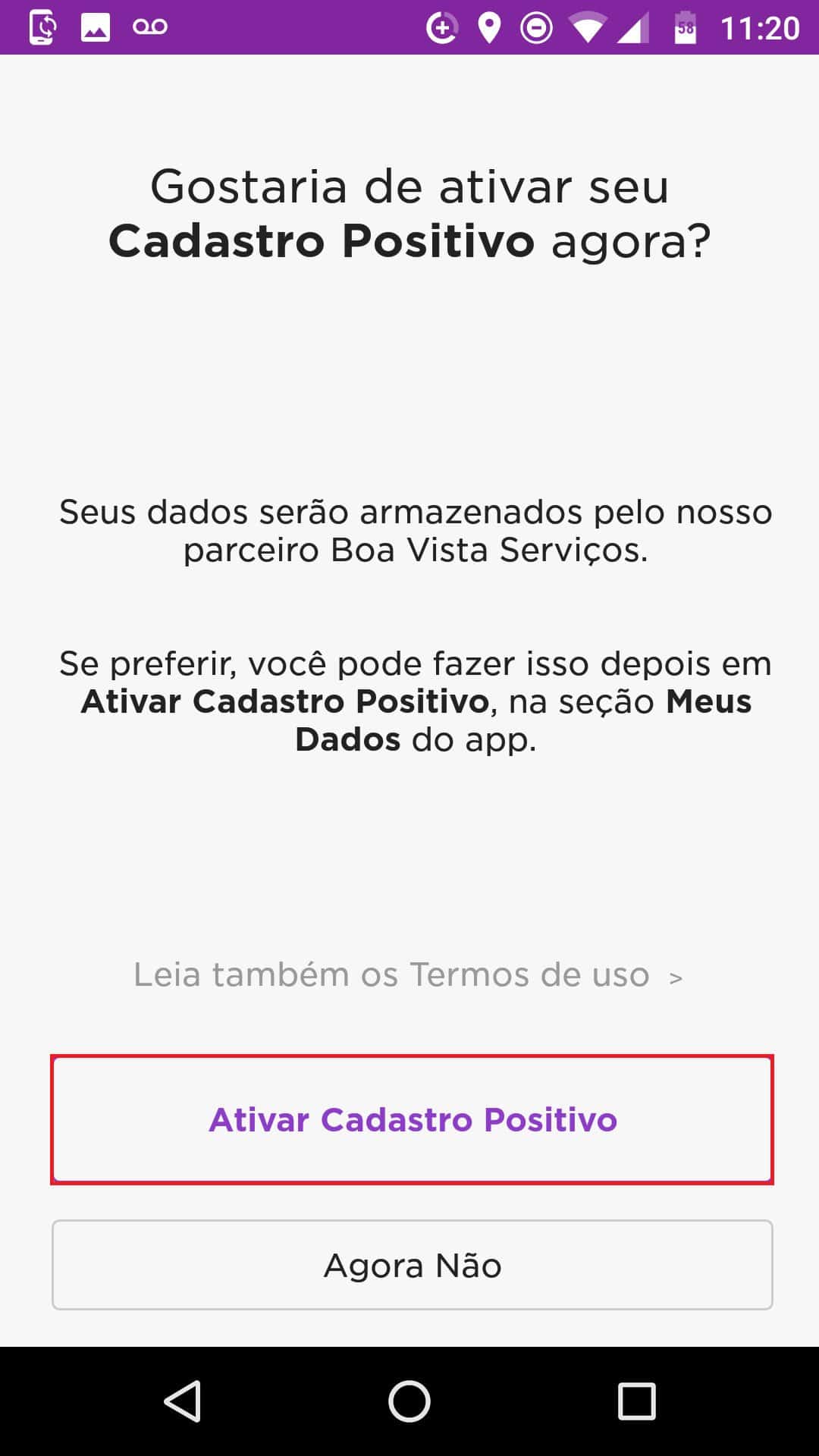 cadastro positivo do Nubank