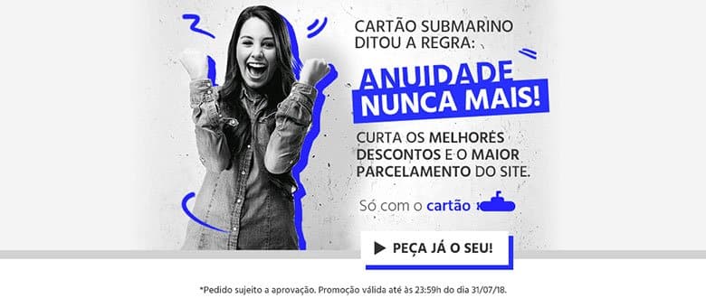 anuidade grátis do cartão Submarino