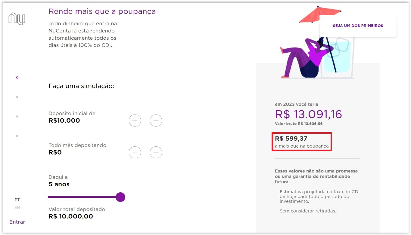 Guardar dinheiro na poupança ou na NuConta?