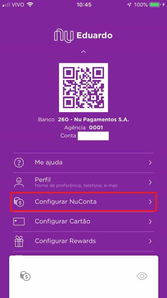 Como ativar o RDB no cofrinho da NuConta