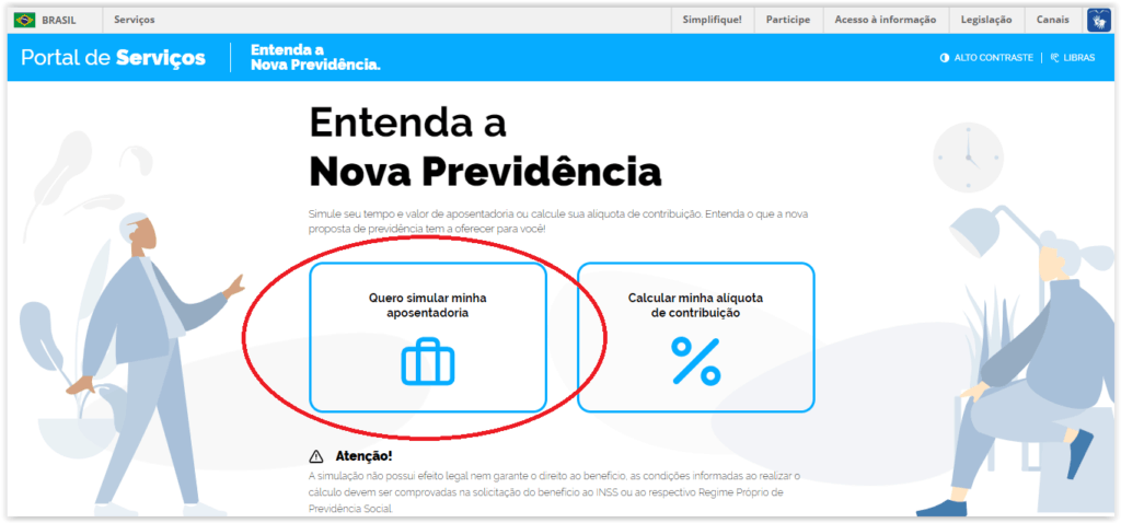 site Calculadora da Previdência
