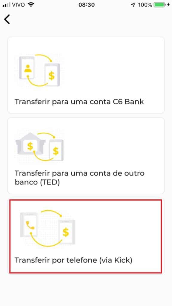 C6 Kick - como enviar dinheiro grátis para qualquer número de celular