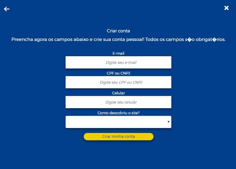 criar minha conta
