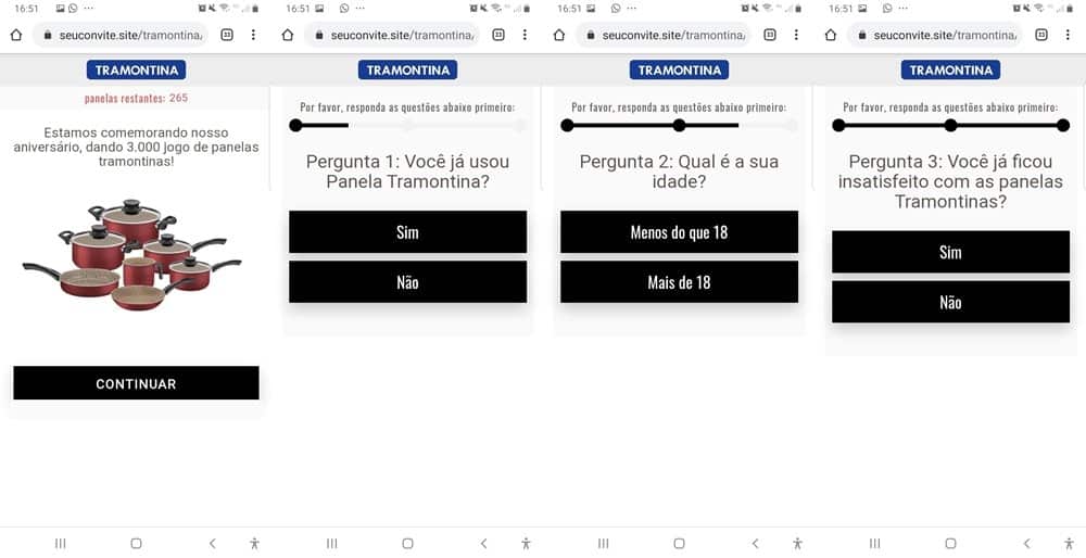 golpe do whatsapp panela tramontina