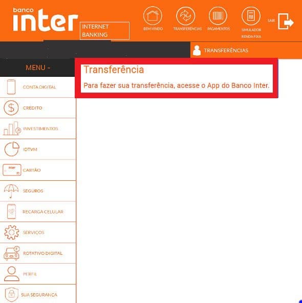 Transferências pelo Internet Banking