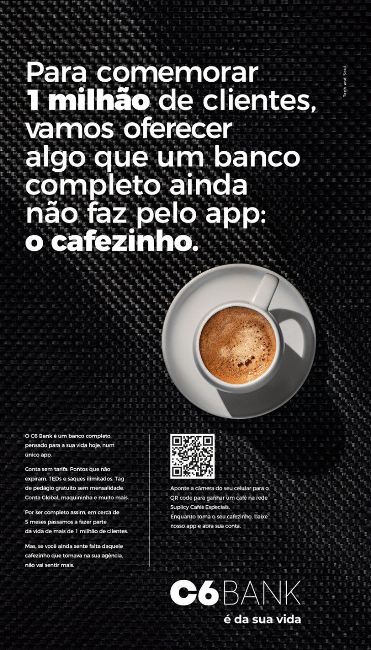 C6 Bank dá cafezinho grátis