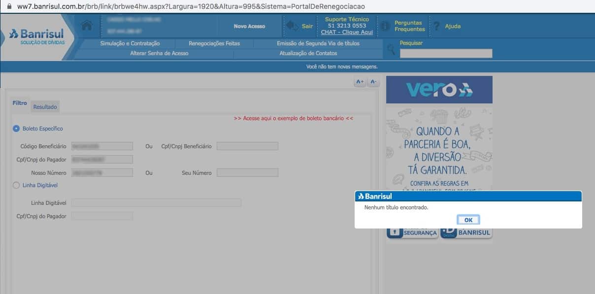 divida sumiu no internet banking do banrisul