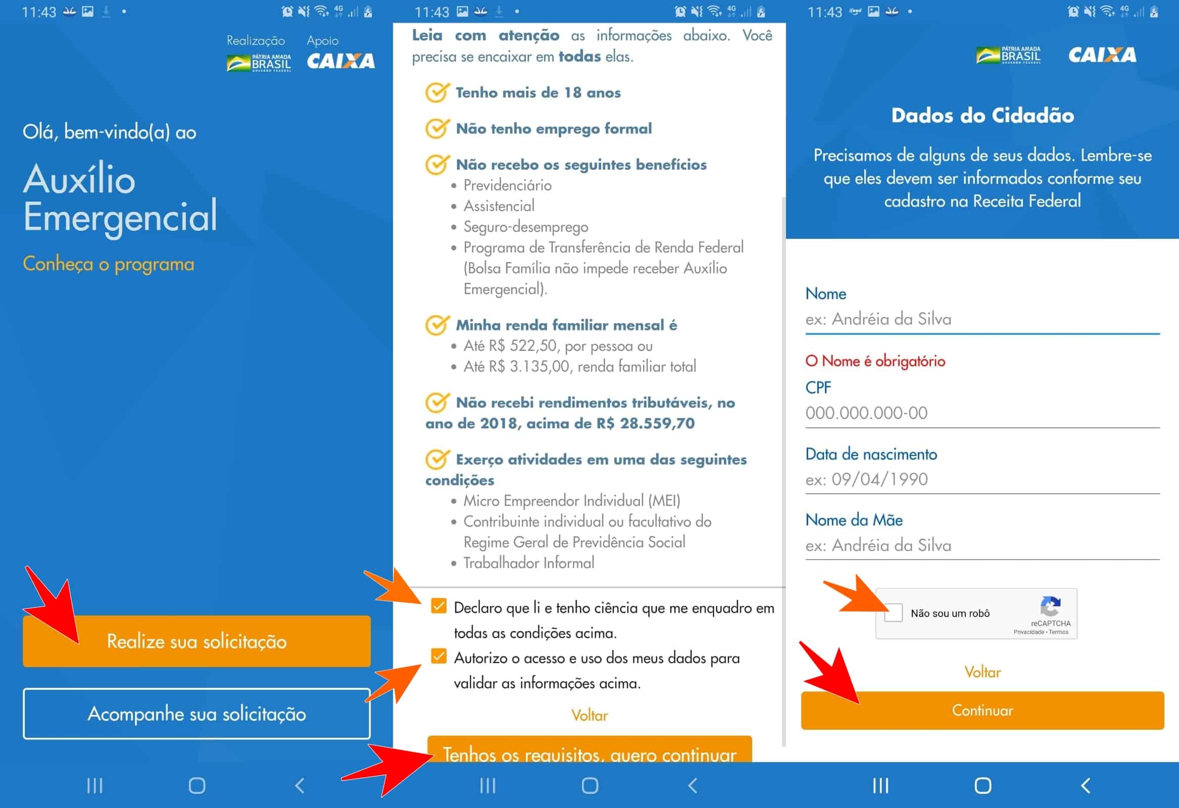 Como se inscrever no aplicativo Caixa Auxílio Emergencial