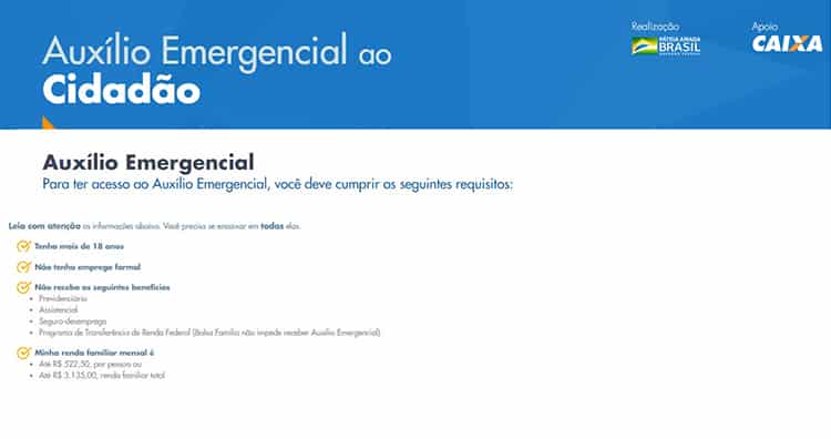 cadastrar e GANHAR o auxílio emergencial