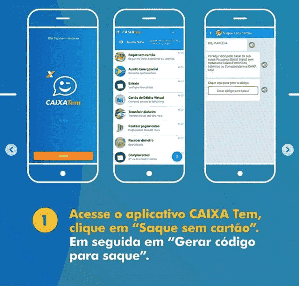 Saque sem cartão auxílio emergencial