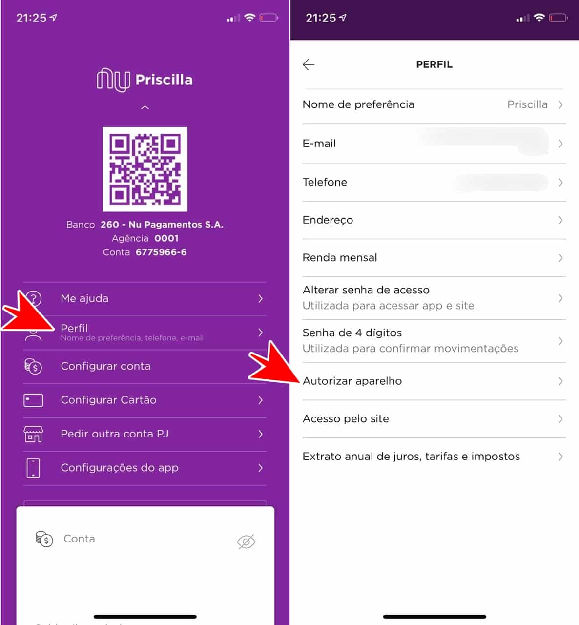 autorizar dispositivo nubank