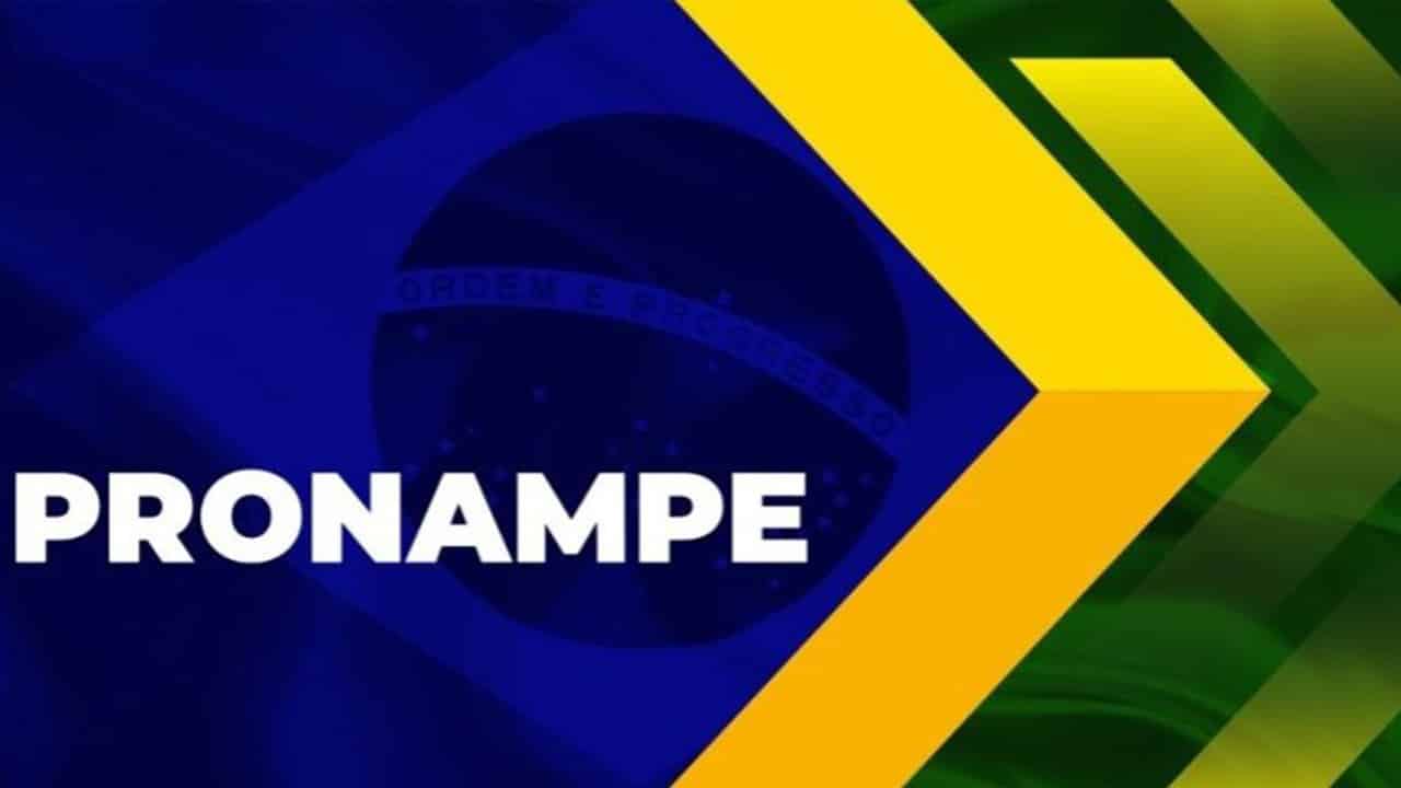 bandeira do brasil escrito "Pronampe"