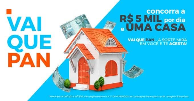 Banco PAN lança sorteio de casa e prêmios de R$ 5 mil