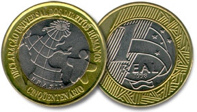 moeda em homenagem aos 50 anos da declaração universal dos direito