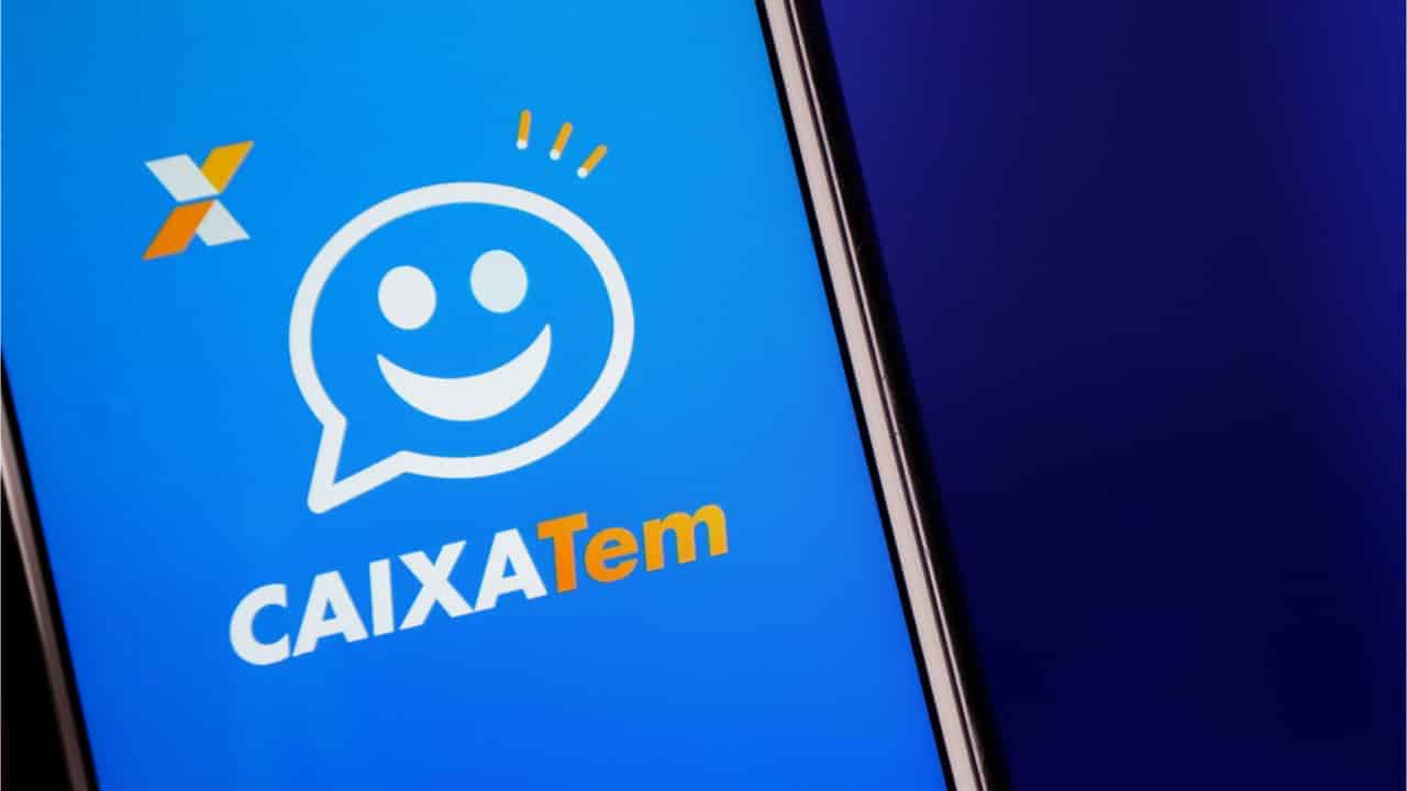 Aplicativo Caixa Tem aberto em celular