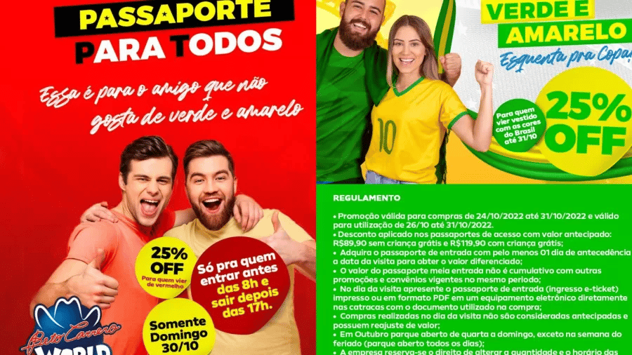Divulgação das promoções do Beto Carrero World