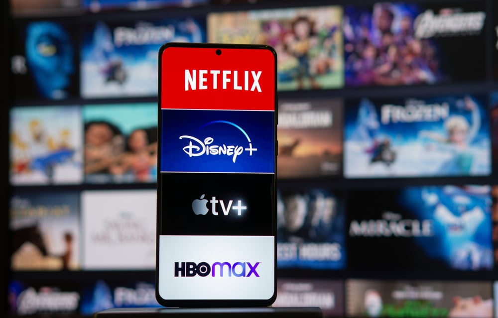 serviços de streaming com destaque para netflix, disney+, apple tv e hbo max