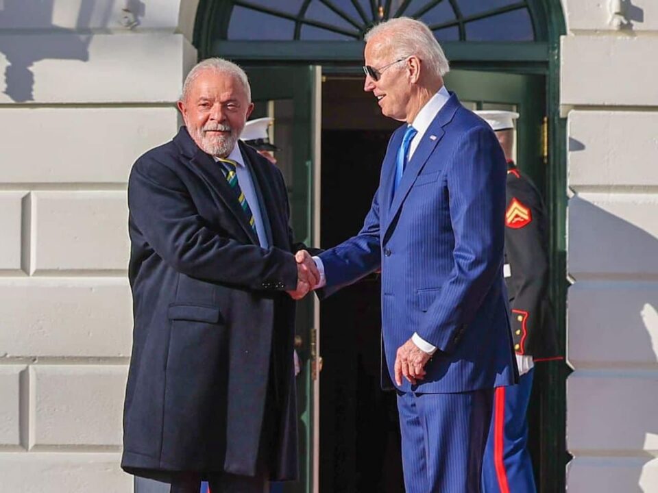 Lula e Biden durante viagem aos Estados Unidos