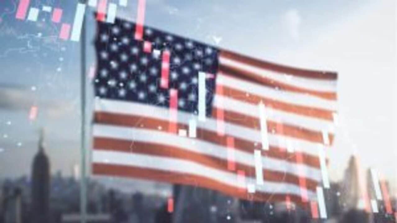 bandeira dos Estados Unidos com barras desenhadas na vertical
