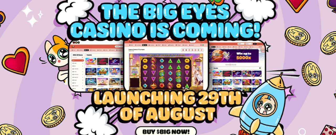 Big Eyes Coin lança preço de estágio 3 com recompensas incríveis em seu cassino