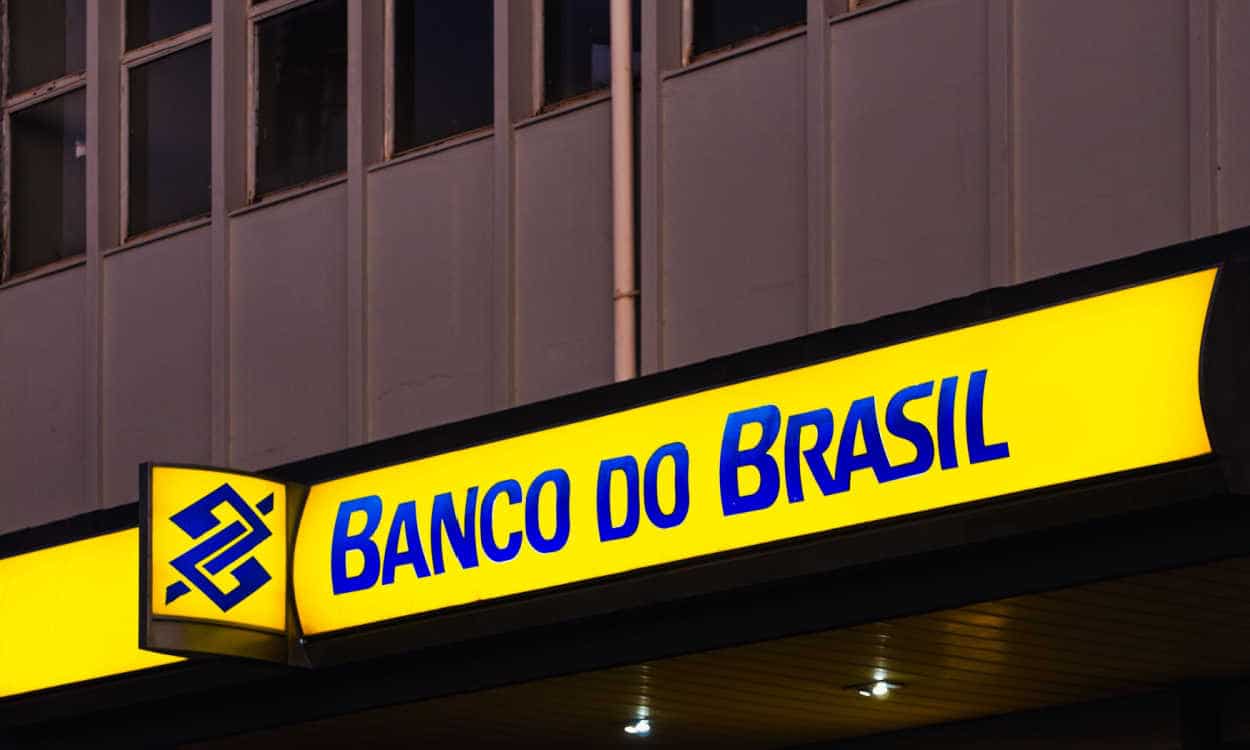 Fachada de uma agência do Banco do Brasil.